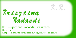 krisztina nadasdi business card