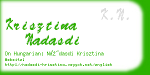 krisztina nadasdi business card